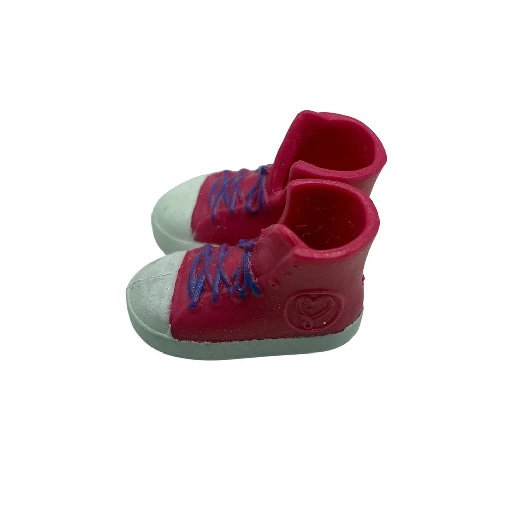 Jojo Siwa Doll Shoes Pink High Top Sneakers Purple Laces Heart Logo Replacement